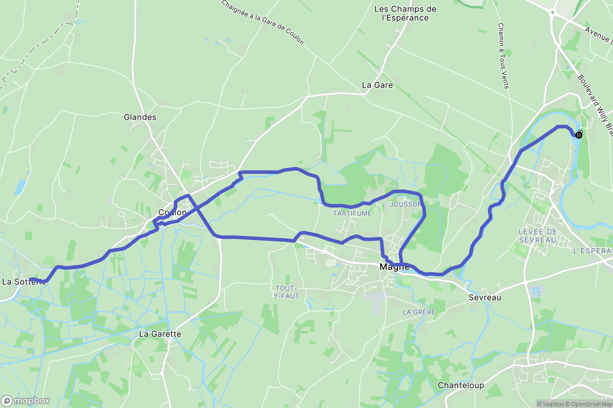 Niort : carte du parcours de randonnée - France