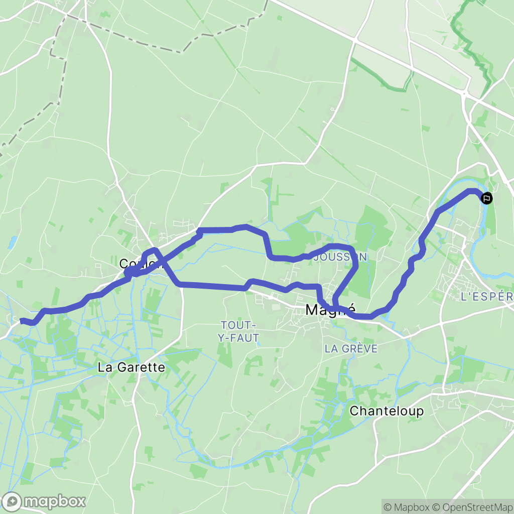Niort : carte du parcours de randonnée - France