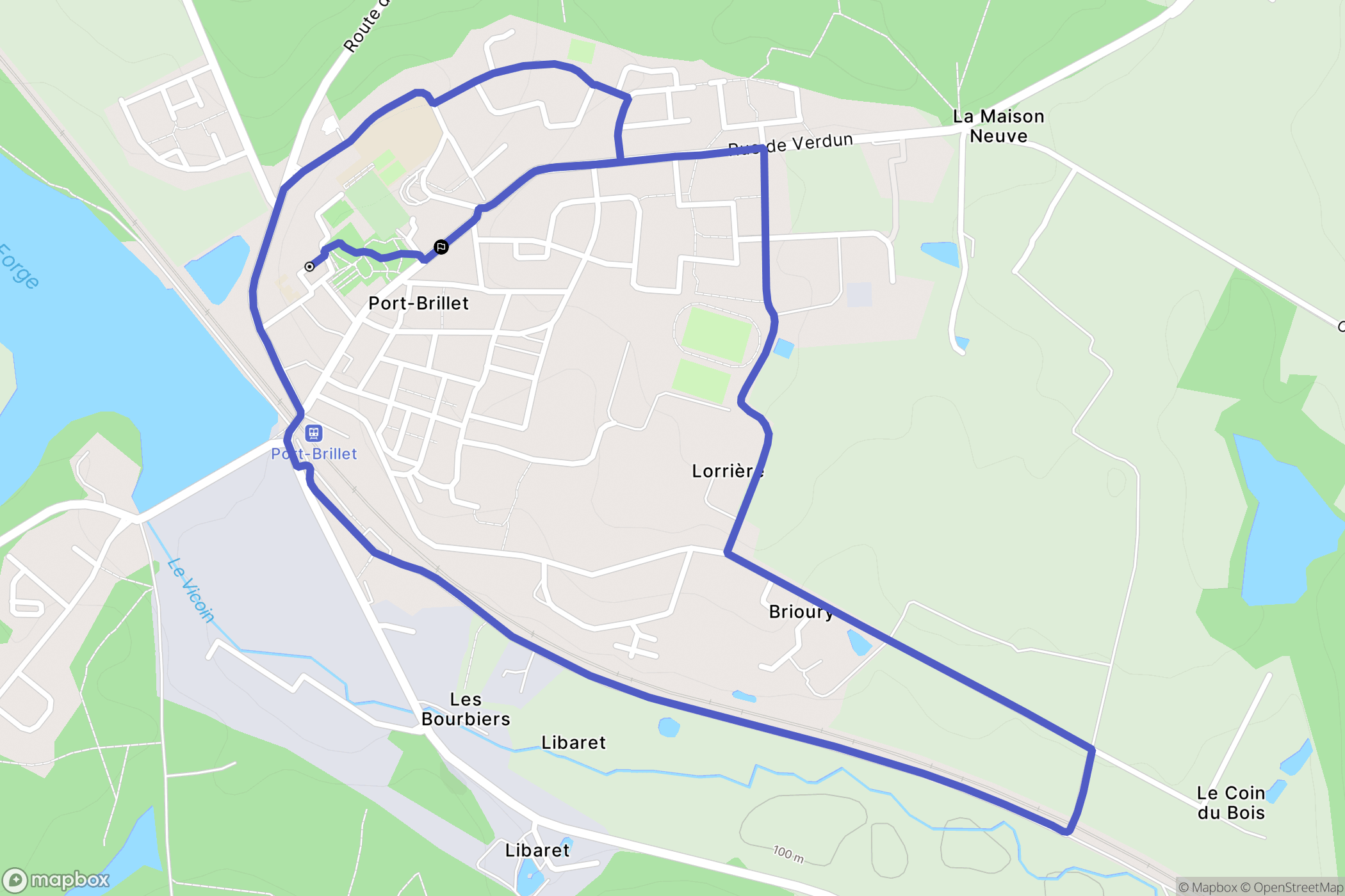 Port-Brillet : carte du parcours de randonnée - France