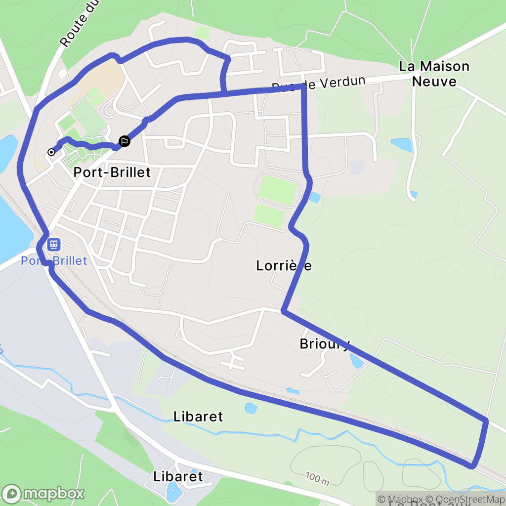 Port-Brillet : carte du parcours de randonnée - France