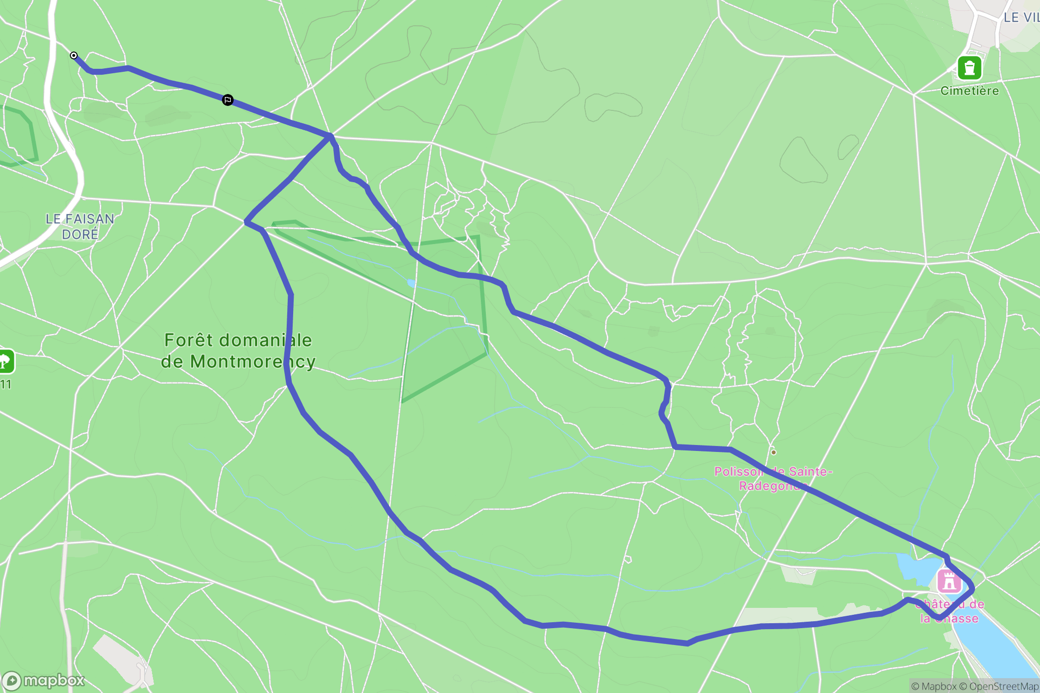 Chauvry : carte du parcours de randonnée - France