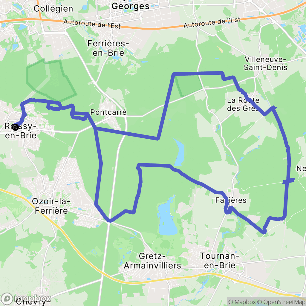 Roissy-en-Brie : carte du parcours de randonnée - France
