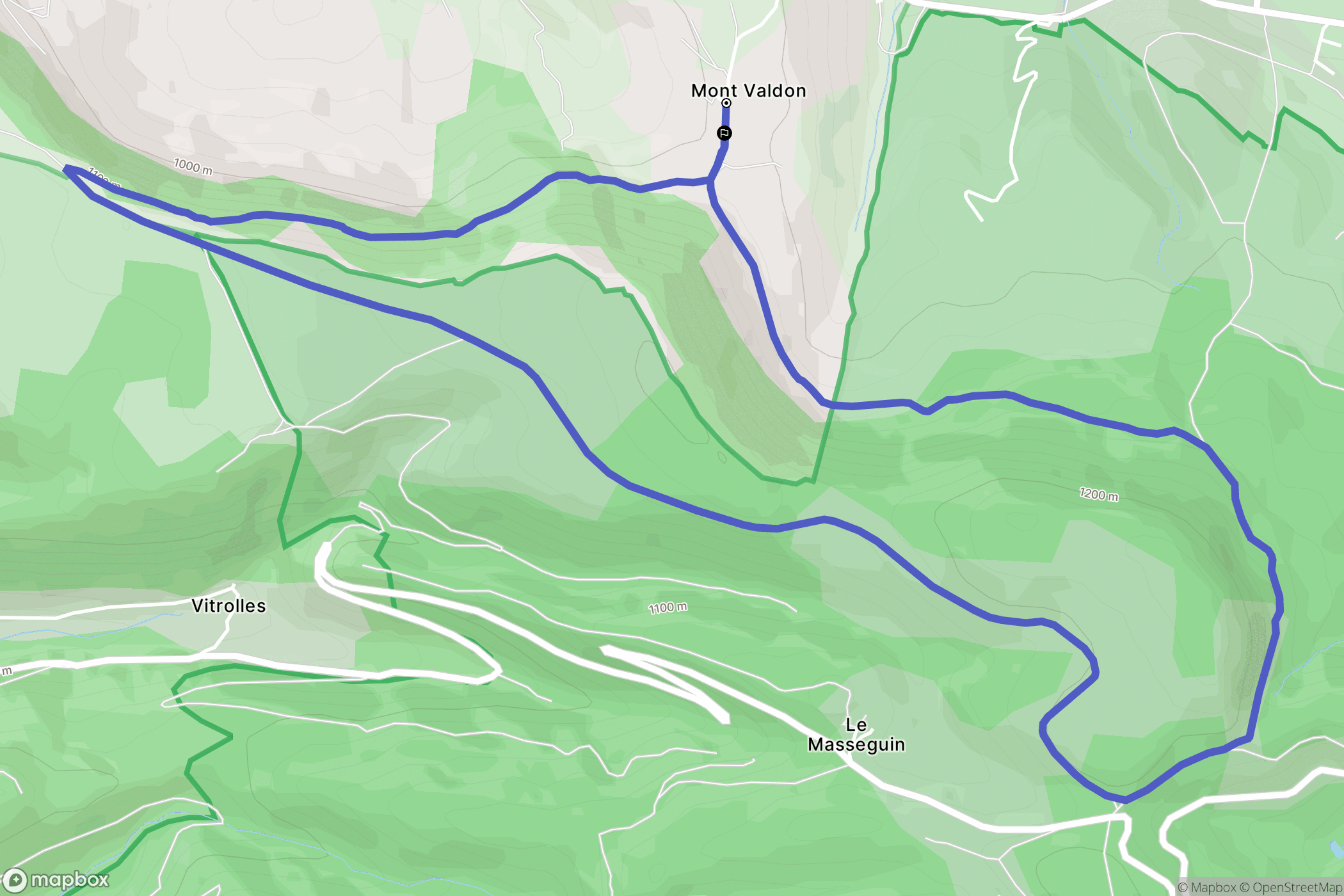 Sainte-Hélène : carte du parcours de randonnée - France