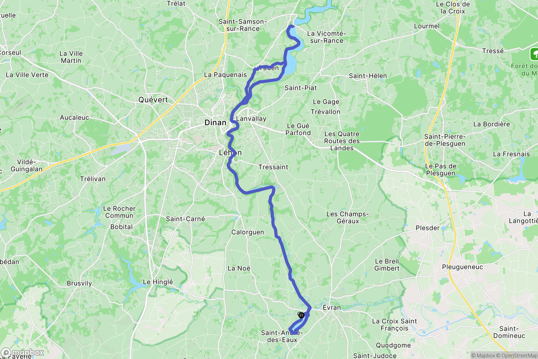 Saint-André-des-Eaux : carte du parcours de randonnée - France