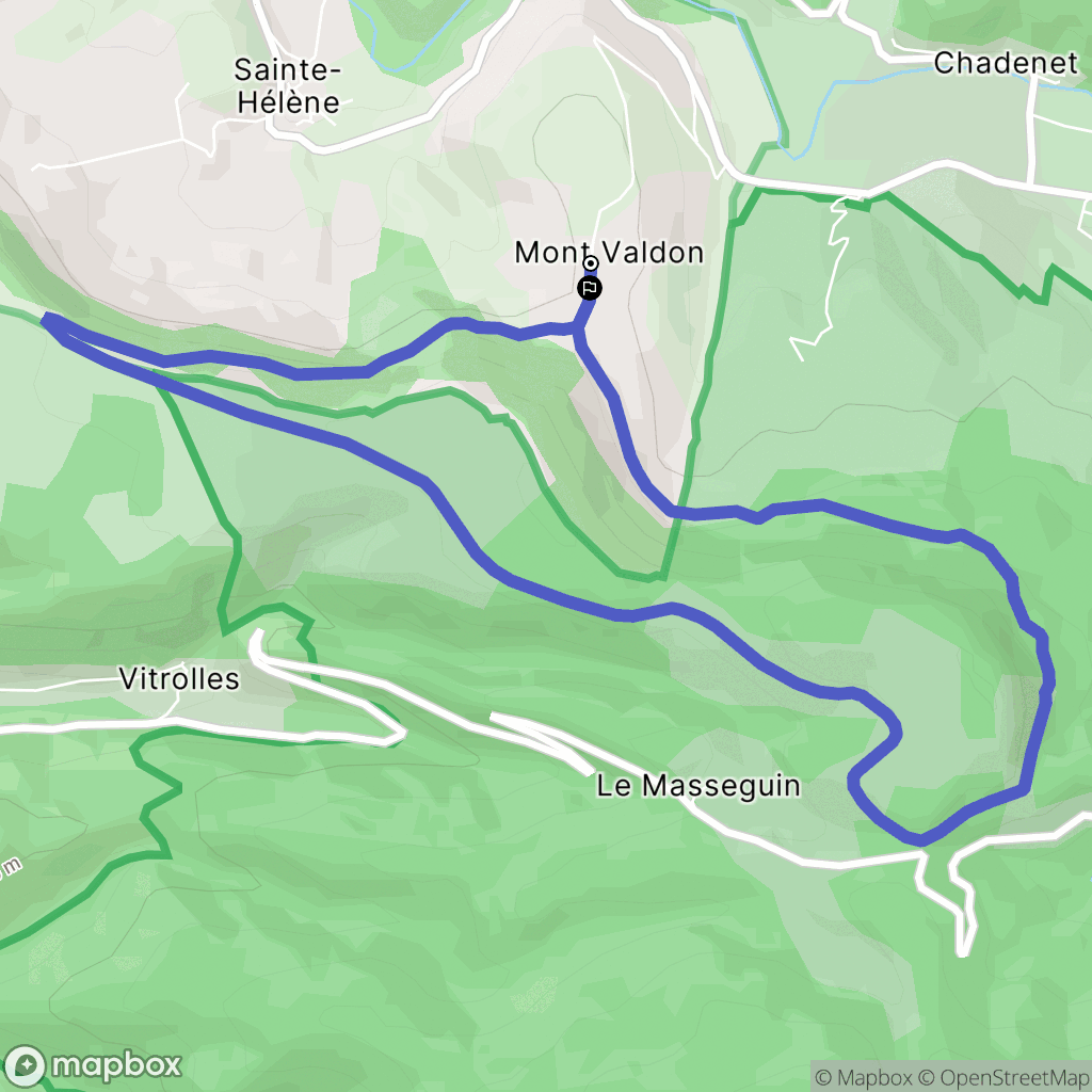 Sainte-Hélène : carte du parcours de randonnée - France