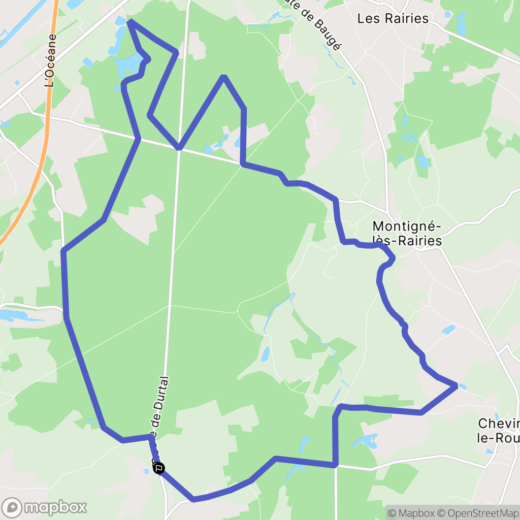 Jarzé Villages : carte du parcours de randonnée - France