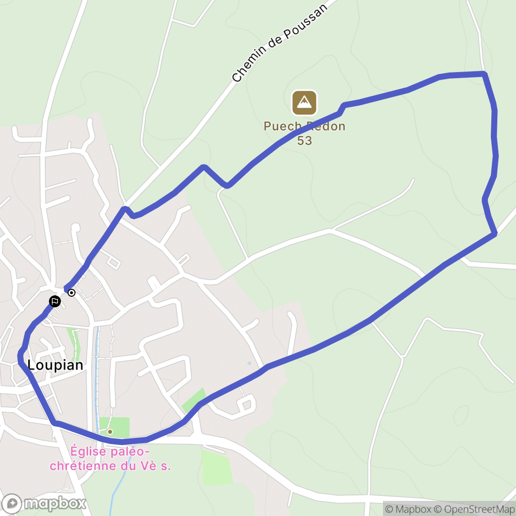 Loupian : carte du parcours de randonnée - France