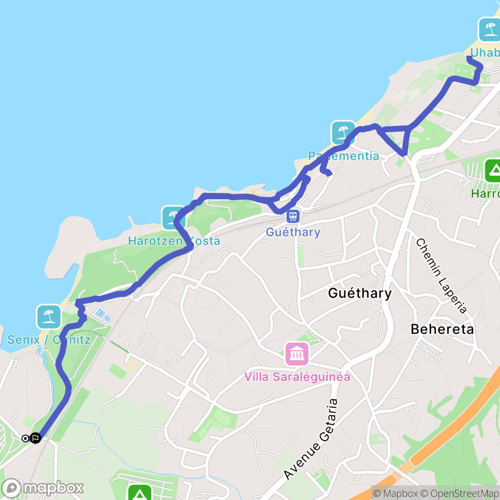 Saint-Jean-de-Luz : carte du parcours de randonnée - France