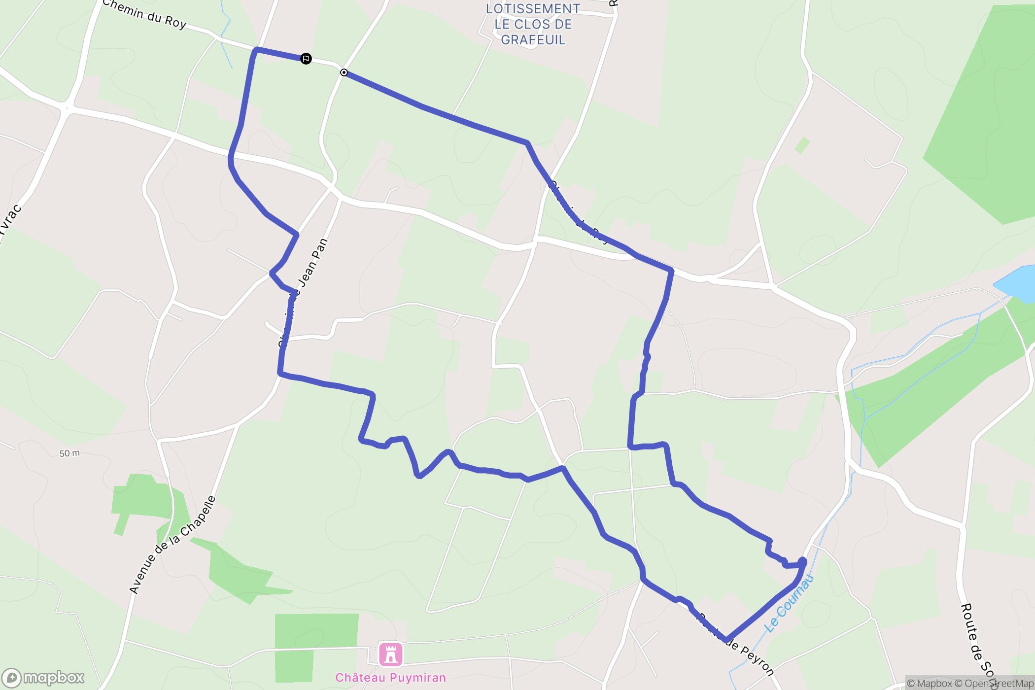 Saint-Loubès : carte du parcours de randonnée - France