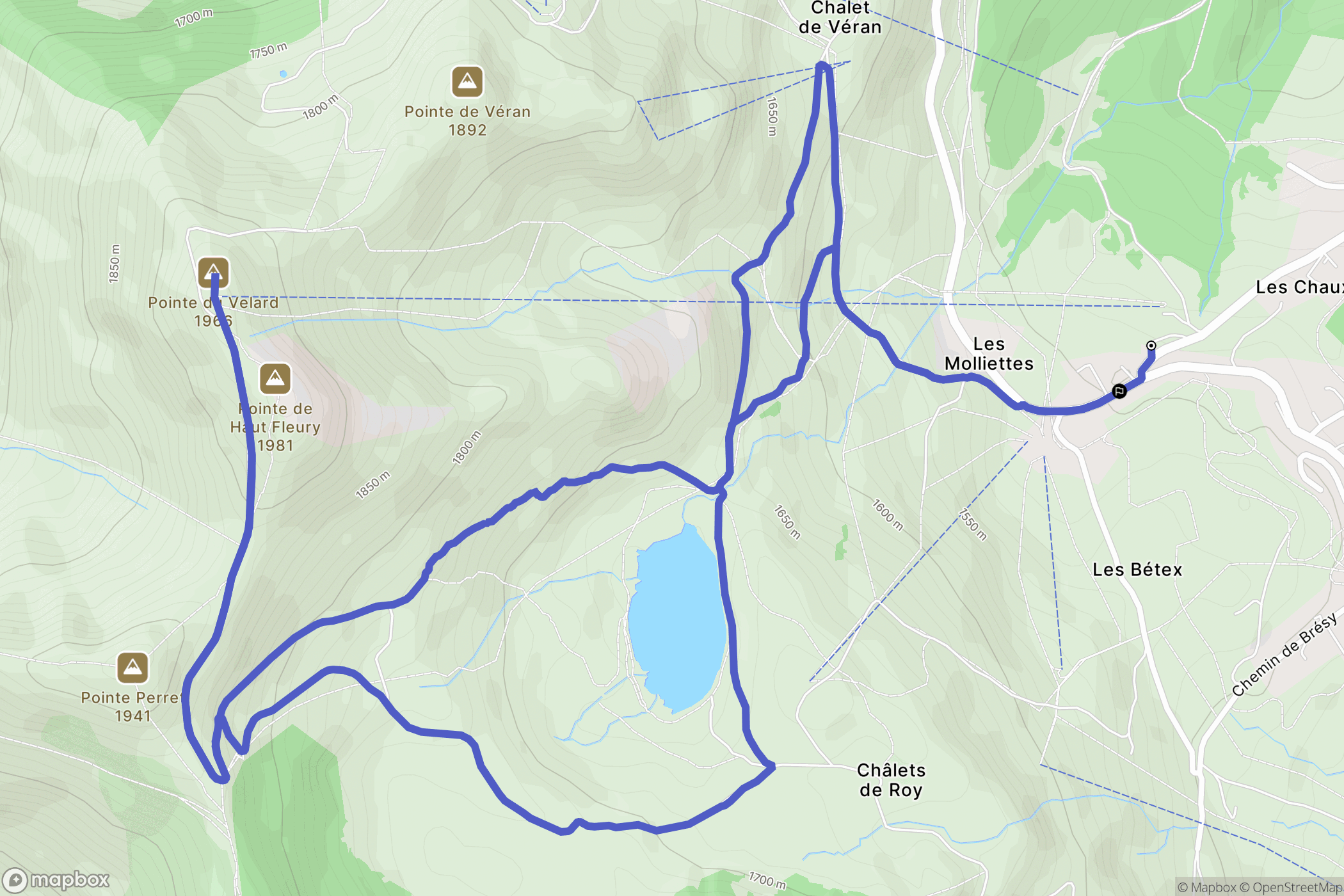 Taninges : carte du parcours de randonnée - France
