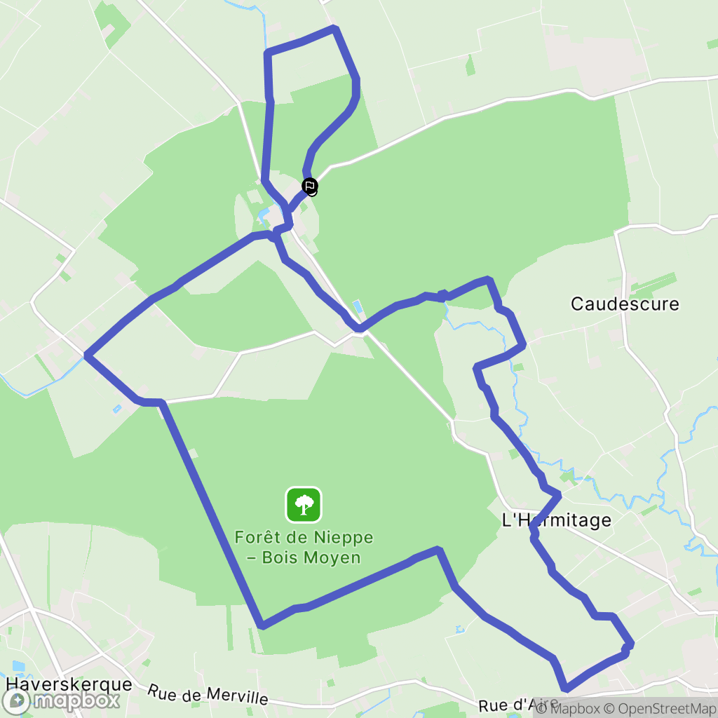 Morbecque : carte du parcours de randonnée - France