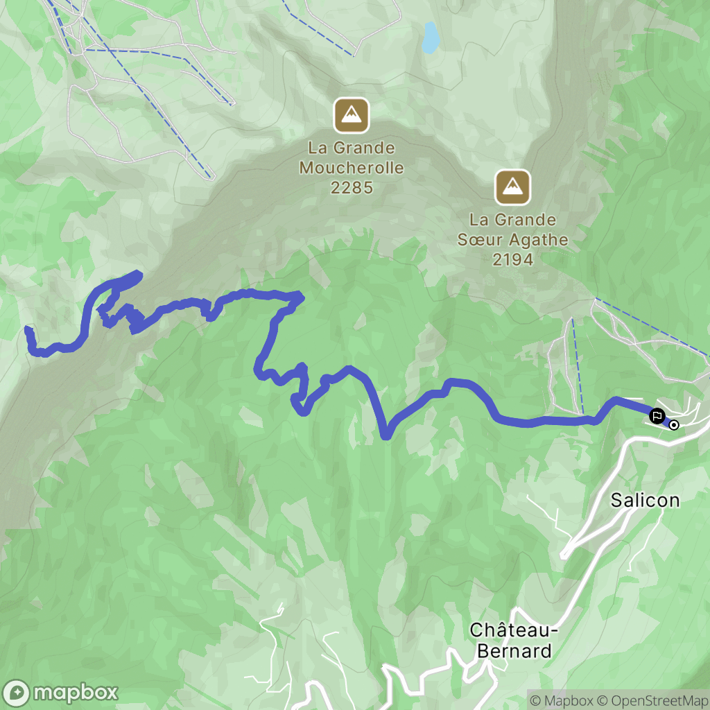 Château-Bernard : carte du parcours de randonnée - France