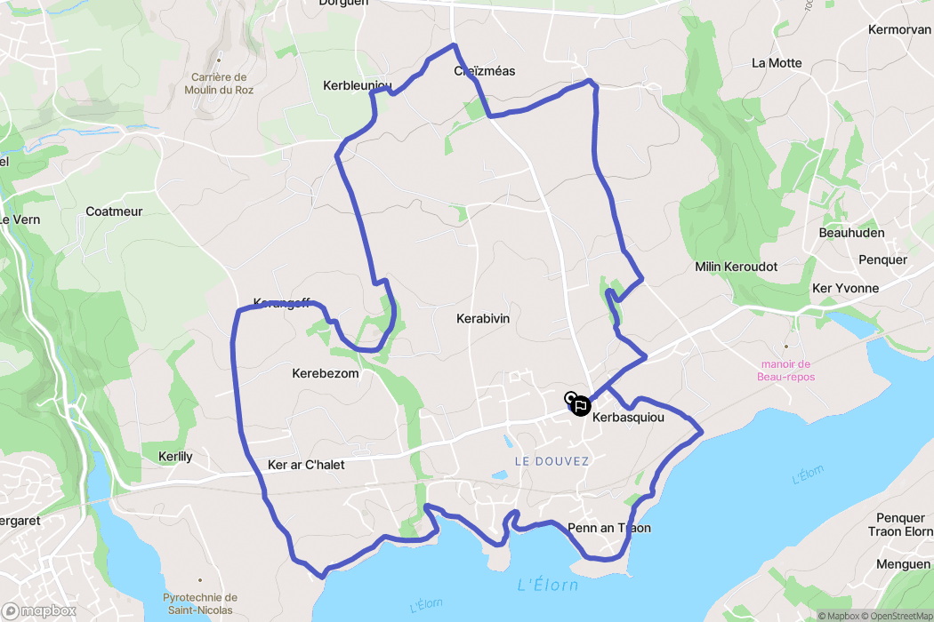 Guipavas : carte du parcours de randonnée - France