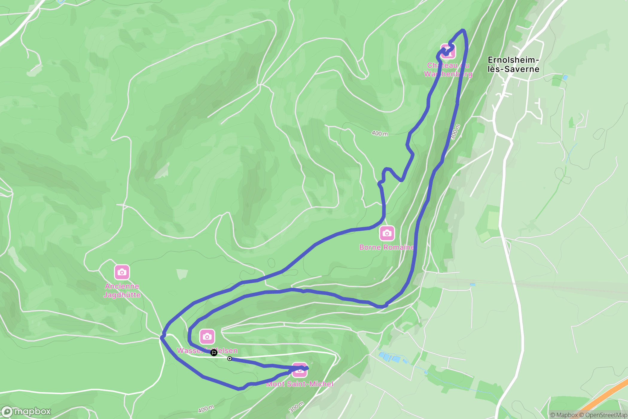 Saint-Jean-Saverne : carte du parcours de randonnée - France
