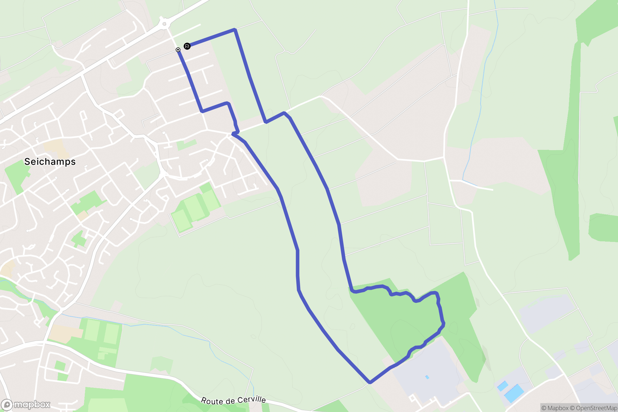 Seichamps : carte du parcours de randonnée - France