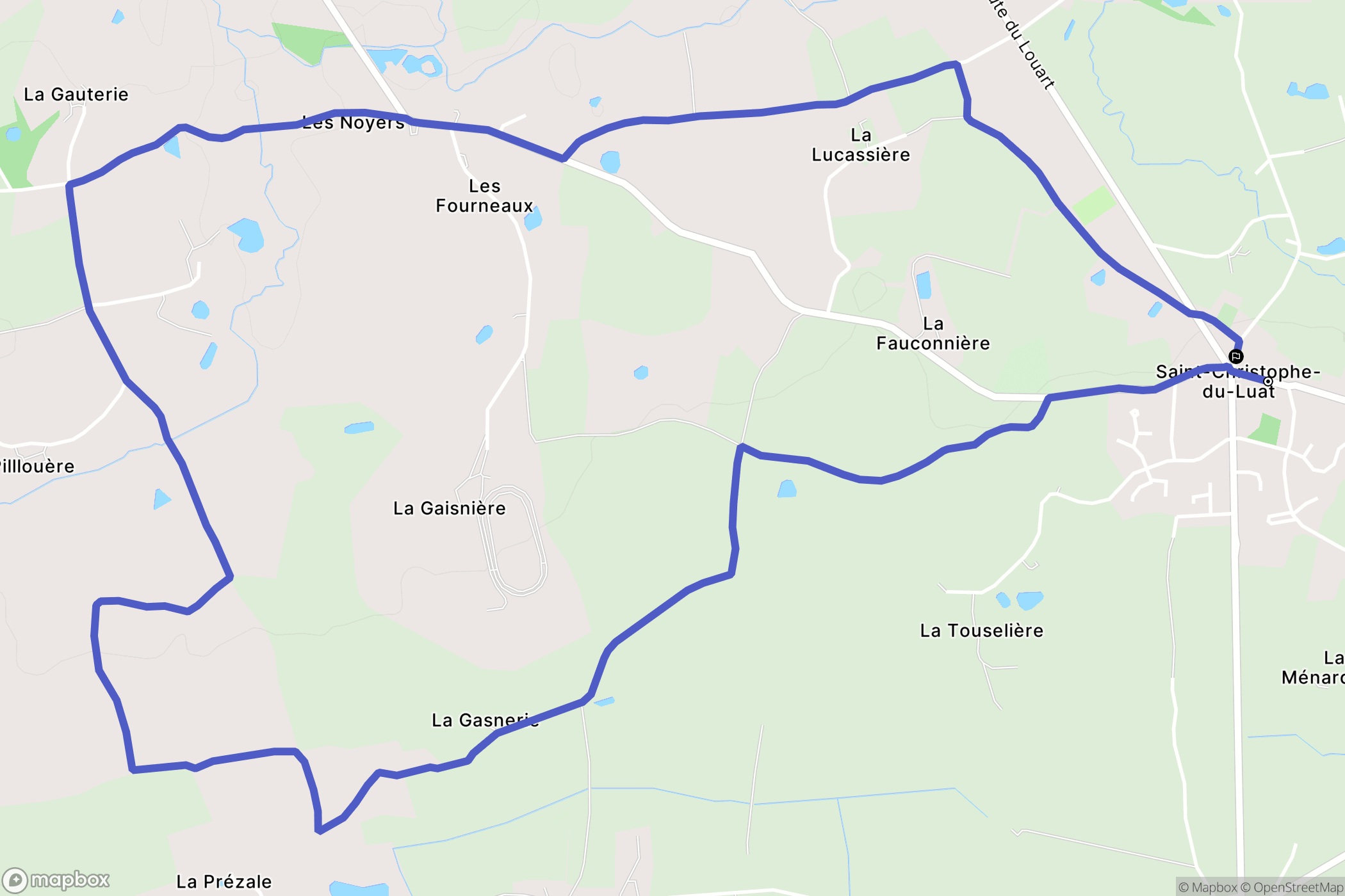 Évron : carte du parcours de randonnée - France