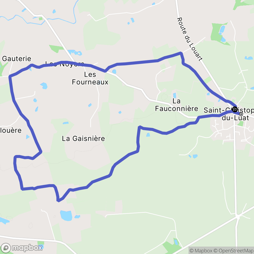 Évron : carte du parcours de randonnée - France