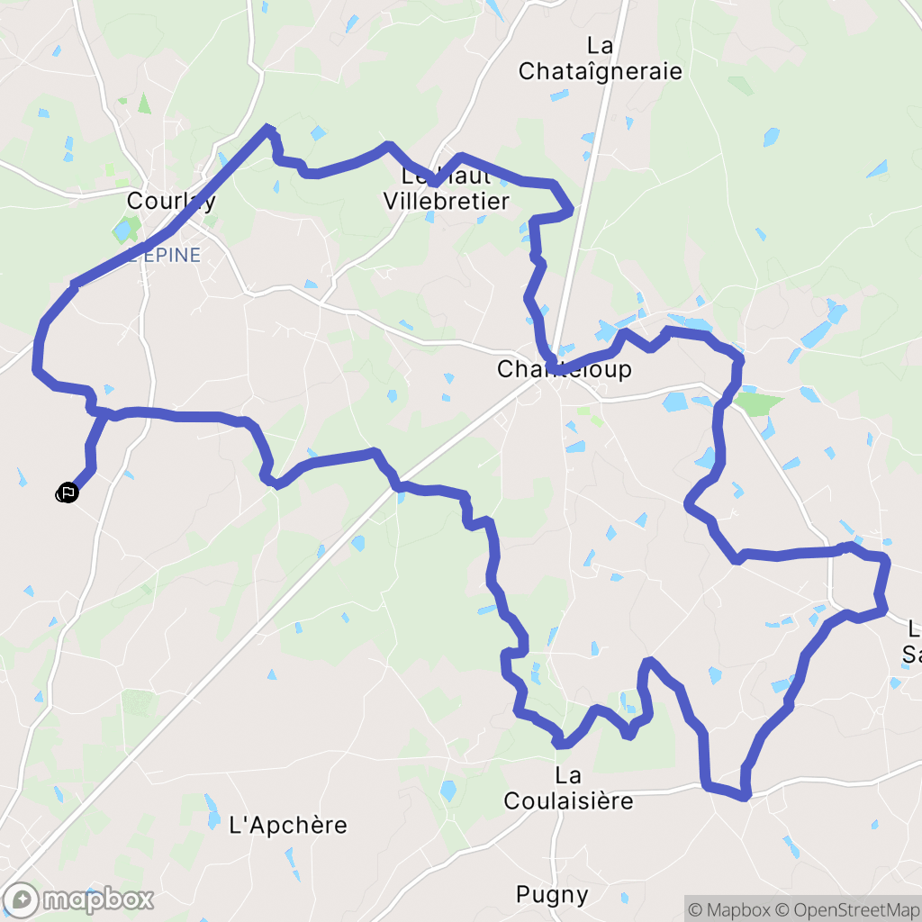 Moncoutant-sur-Sèvre : carte du parcours de randonnée - France