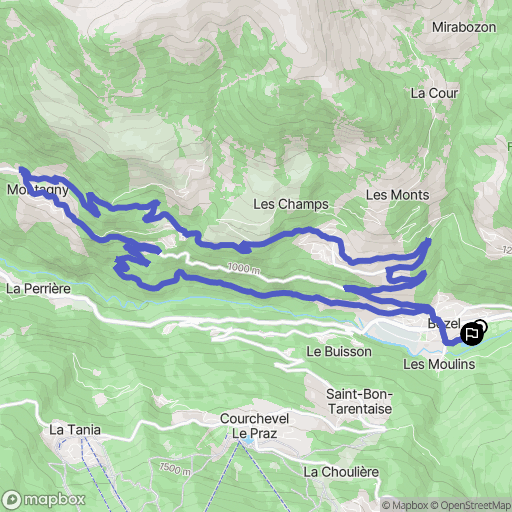 Bozel : carte du parcours de randonnée - France
