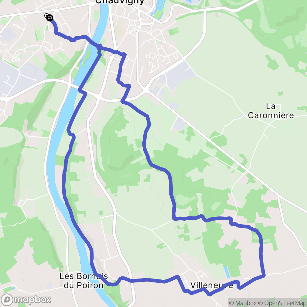 Chauvigny : carte du parcours de randonnée - France