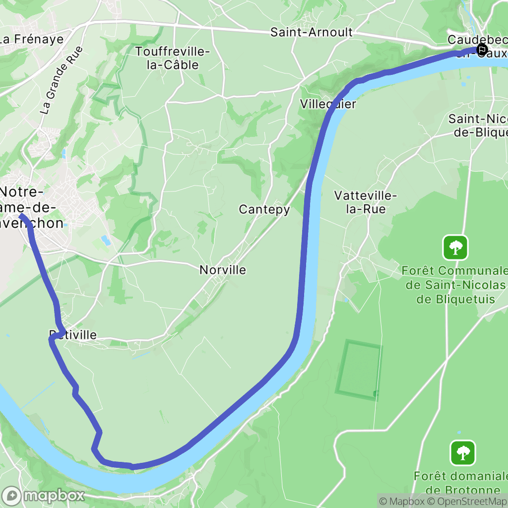 Rives-en-Seine : carte du parcours de randonnée - France