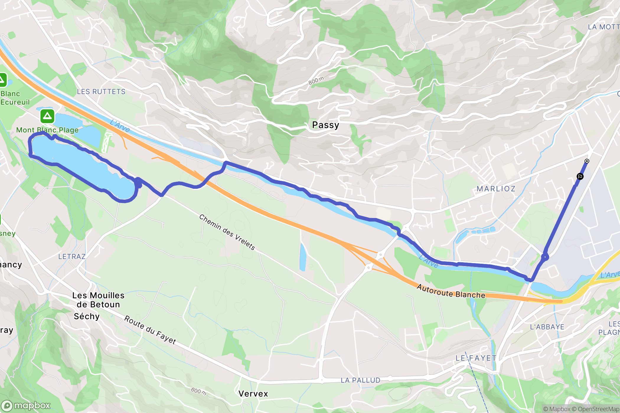 Passy : carte du parcours de randonnée - France