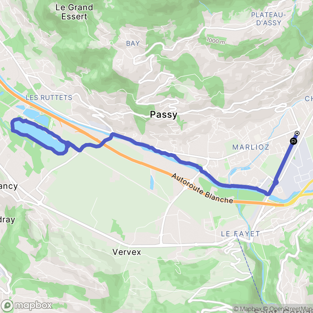 Passy : carte du parcours de randonnée - France