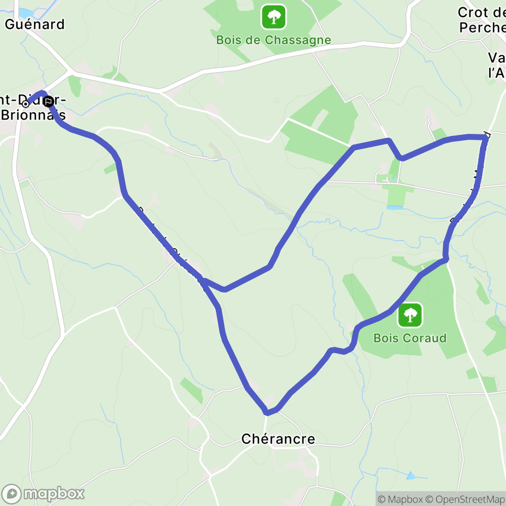 Saint-Didier-en-Brionnais : carte du parcours de randonnée - France