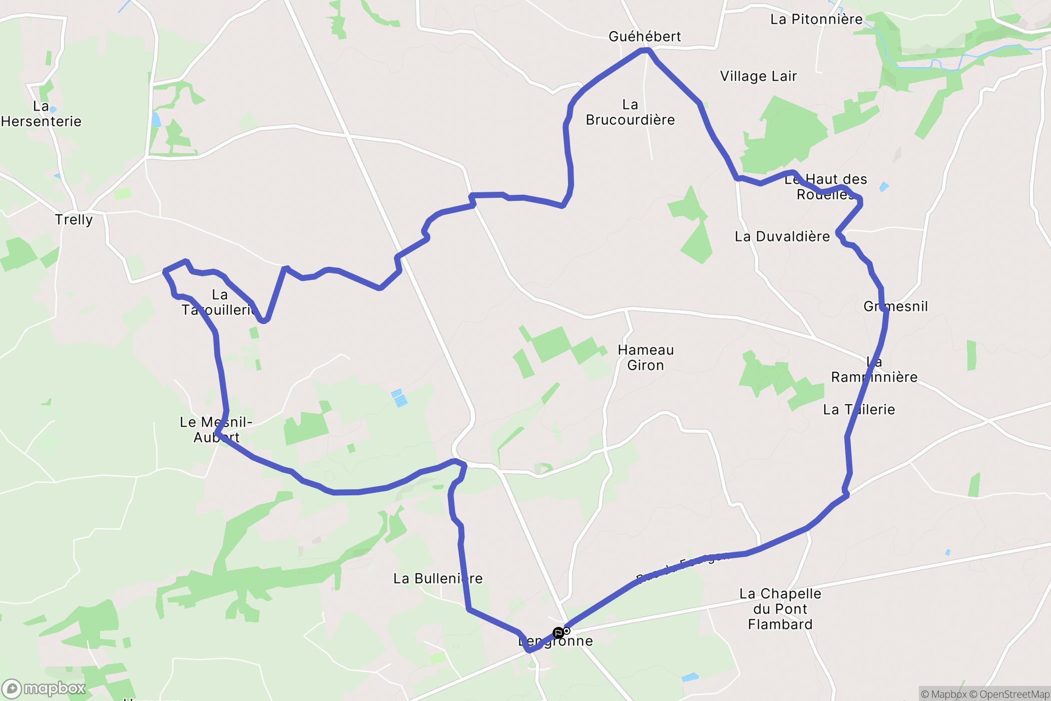 Lengronne : carte du parcours de randonnée - France