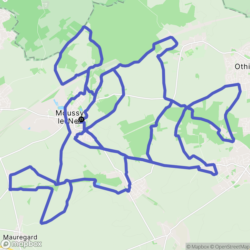 Moussy-le-Neuf : carte du parcours de randonnée - France
