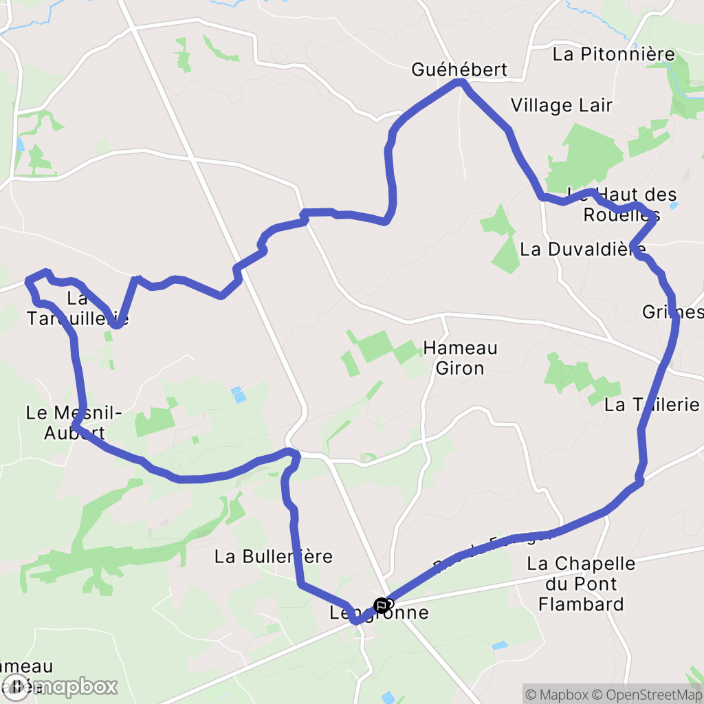 Lengronne : carte du parcours de randonnée - France