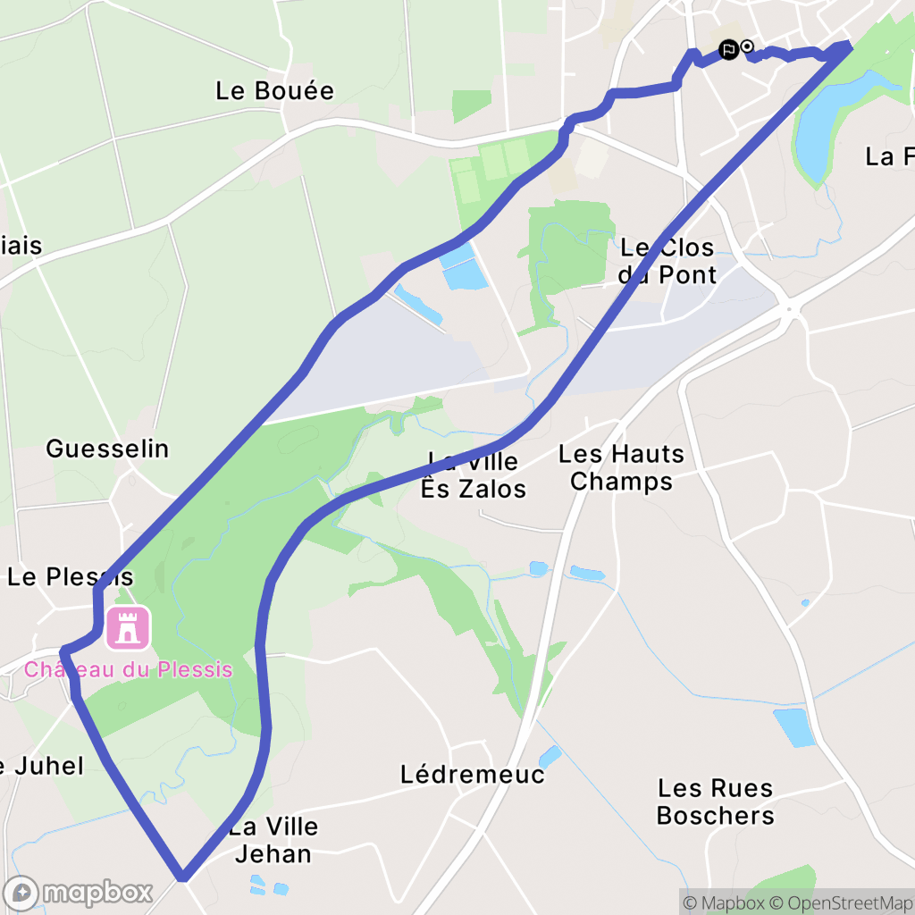 Mauron : carte du parcours de randonnée - France