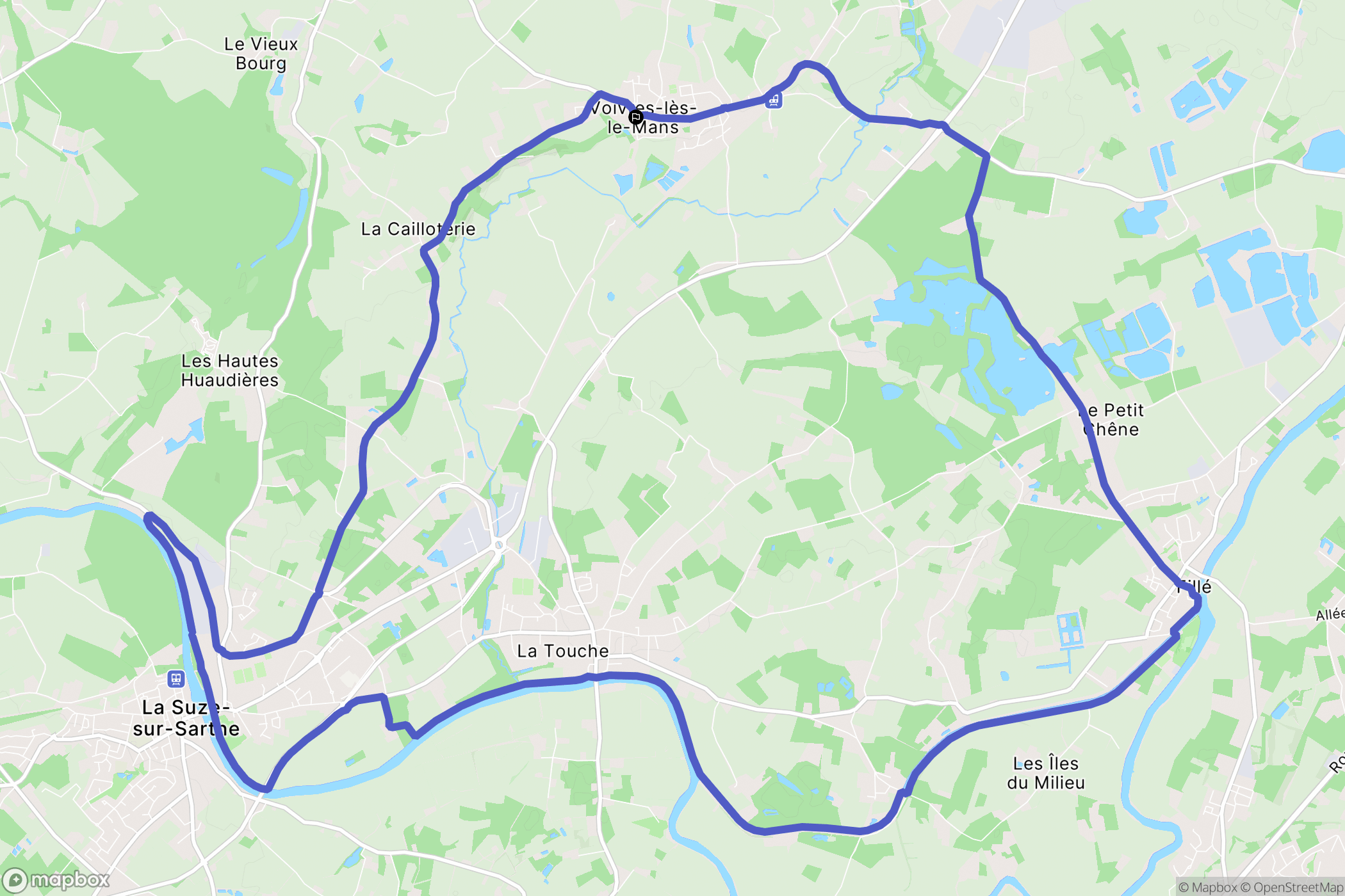 Voivres-lès-le-Mans : carte du parcours de randonnée - France