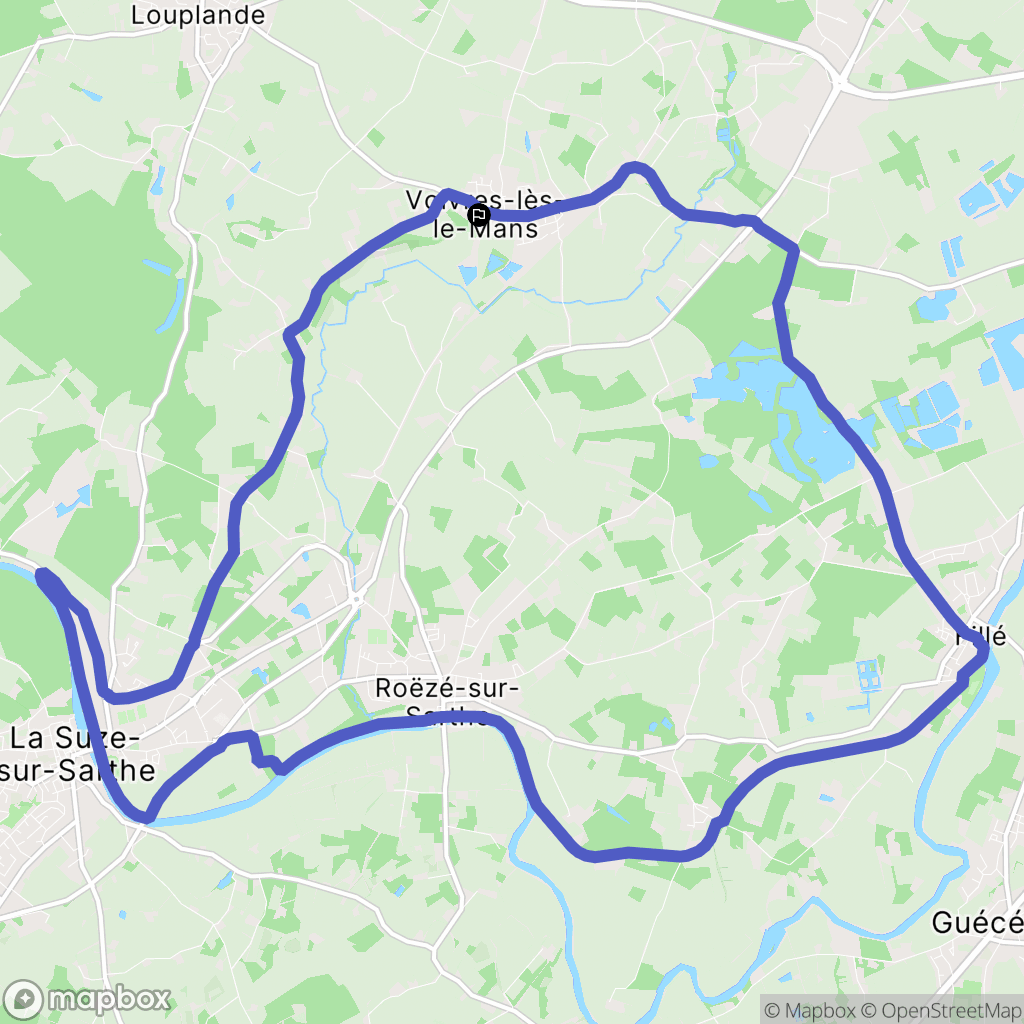 Voivres-lès-le-Mans : carte du parcours de randonnée - France