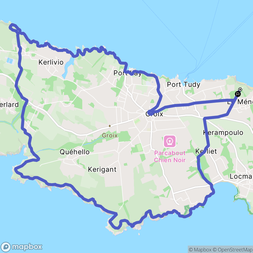 Groix : carte du parcours de randonnée - France