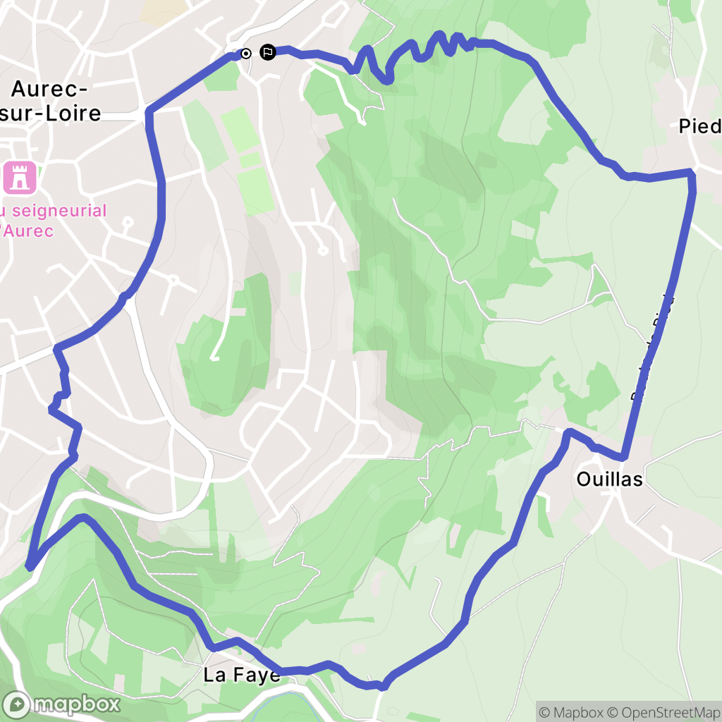 Aurec-sur-Loire : carte du parcours de randonnée - France