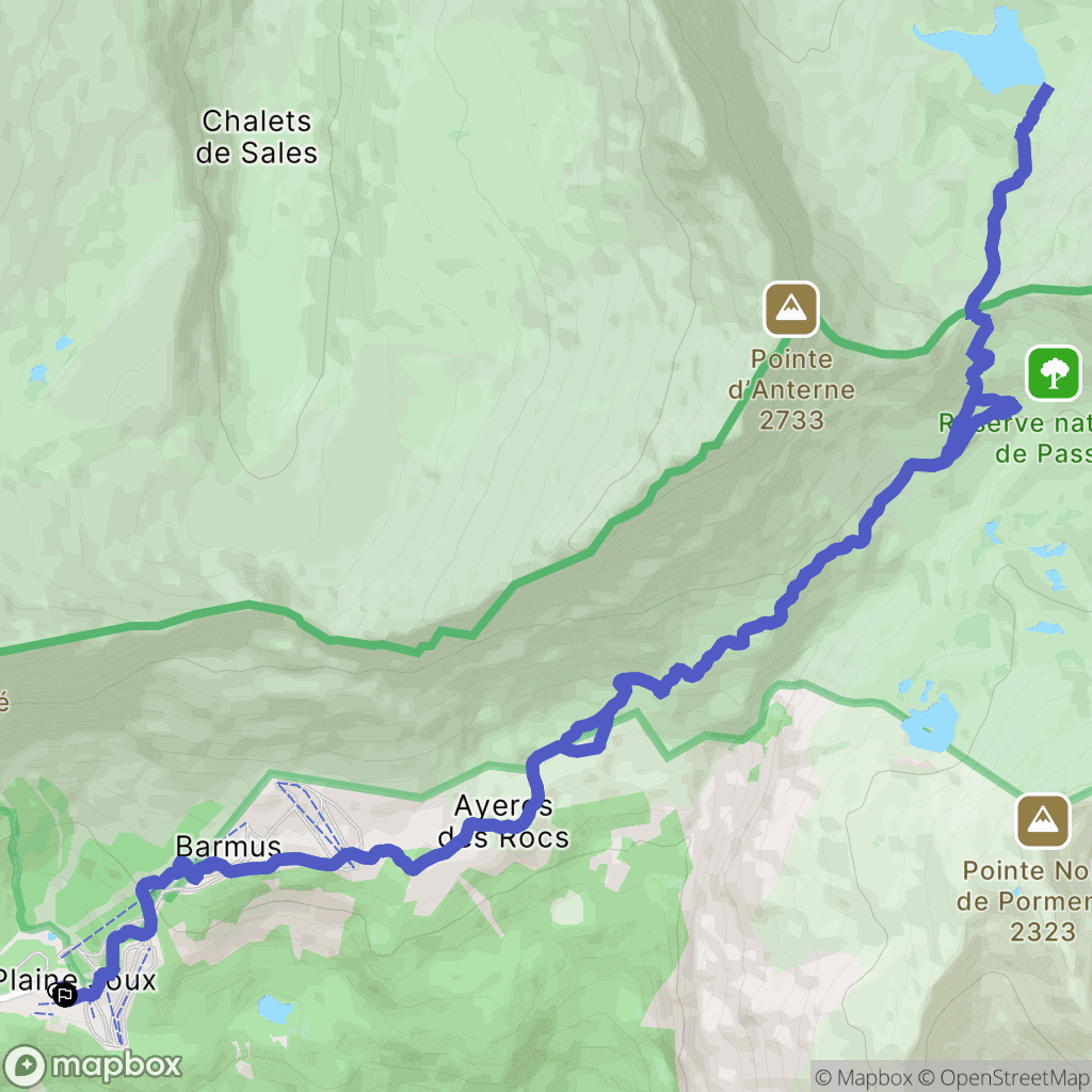 Passy : carte du parcours de randonnée - France