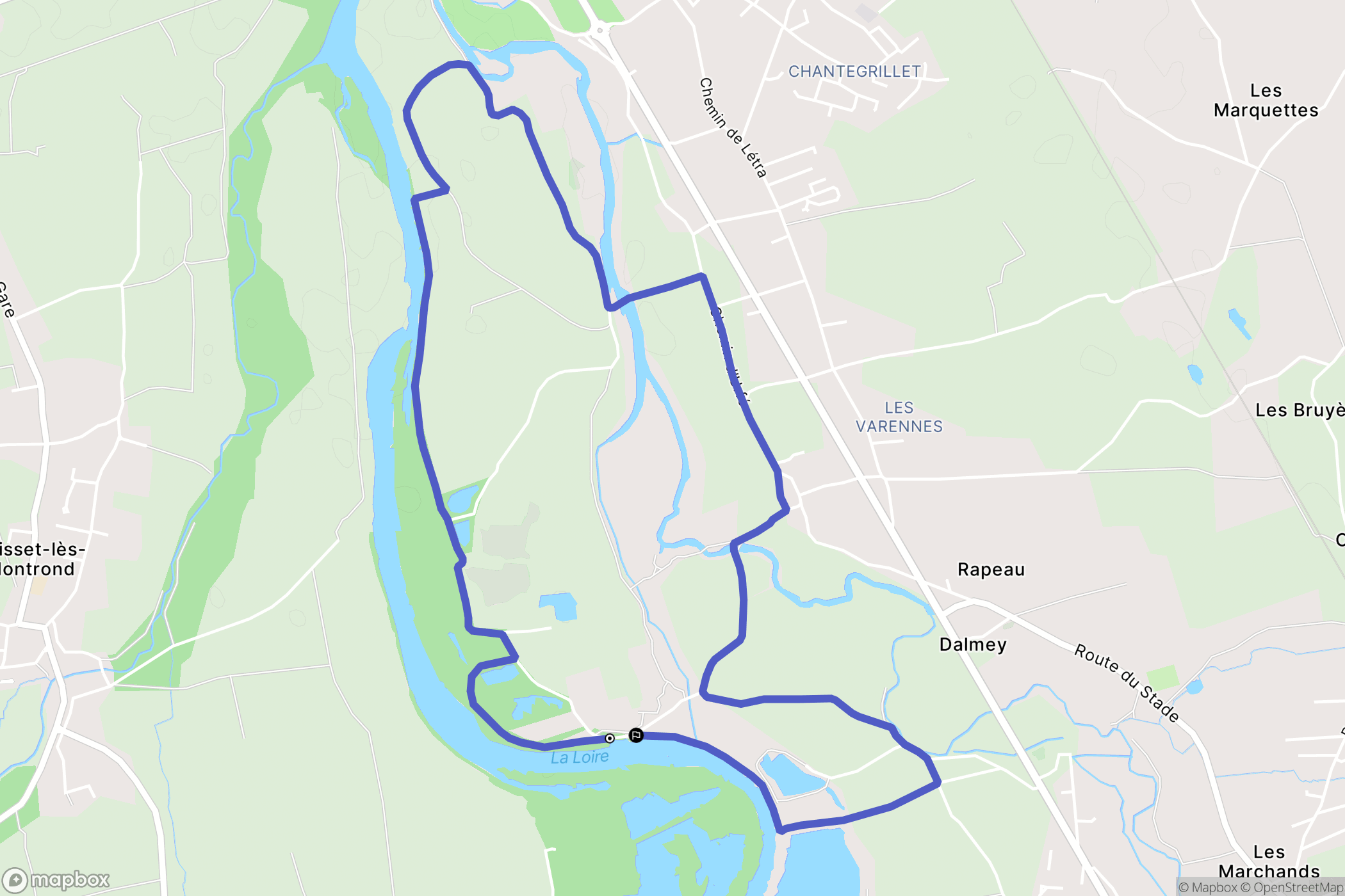 Montrond-les-Bains : carte du parcours de randonnée - France
