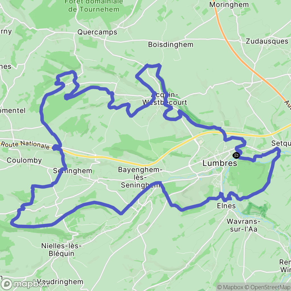 Lumbres : carte du parcours de randonnée - France