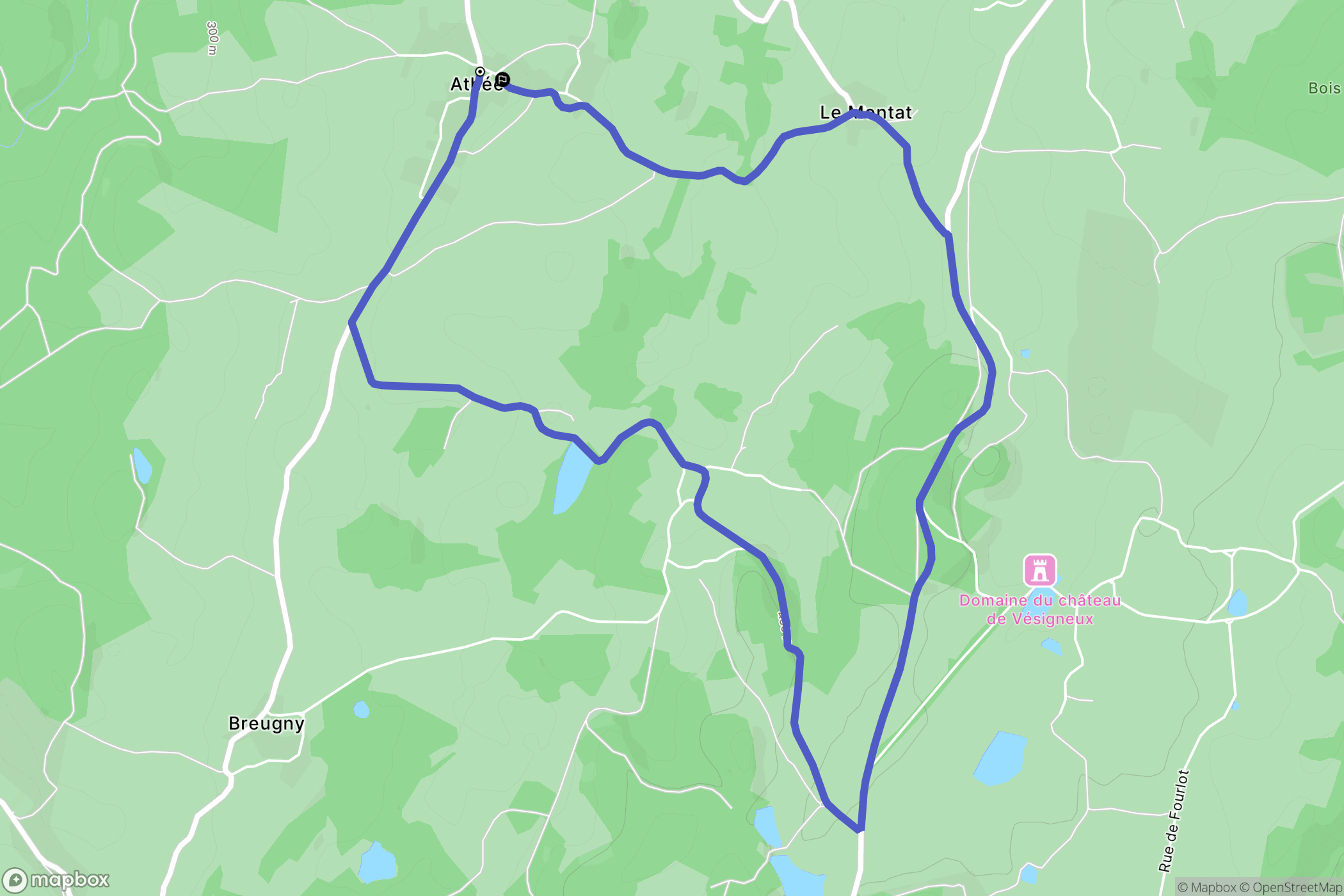 Saint-André-en-Morvan : carte du parcours de randonnée - France