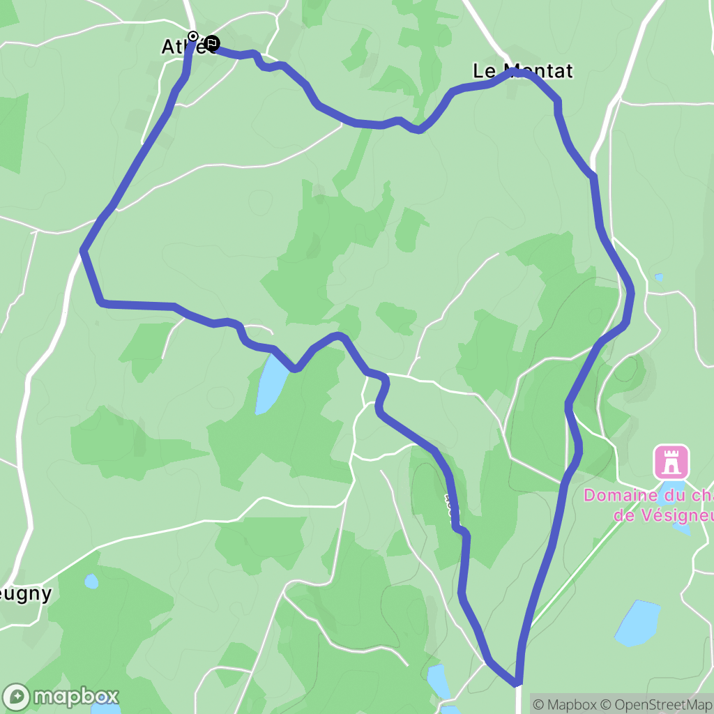 Saint-André-en-Morvan : carte du parcours de randonnée - France