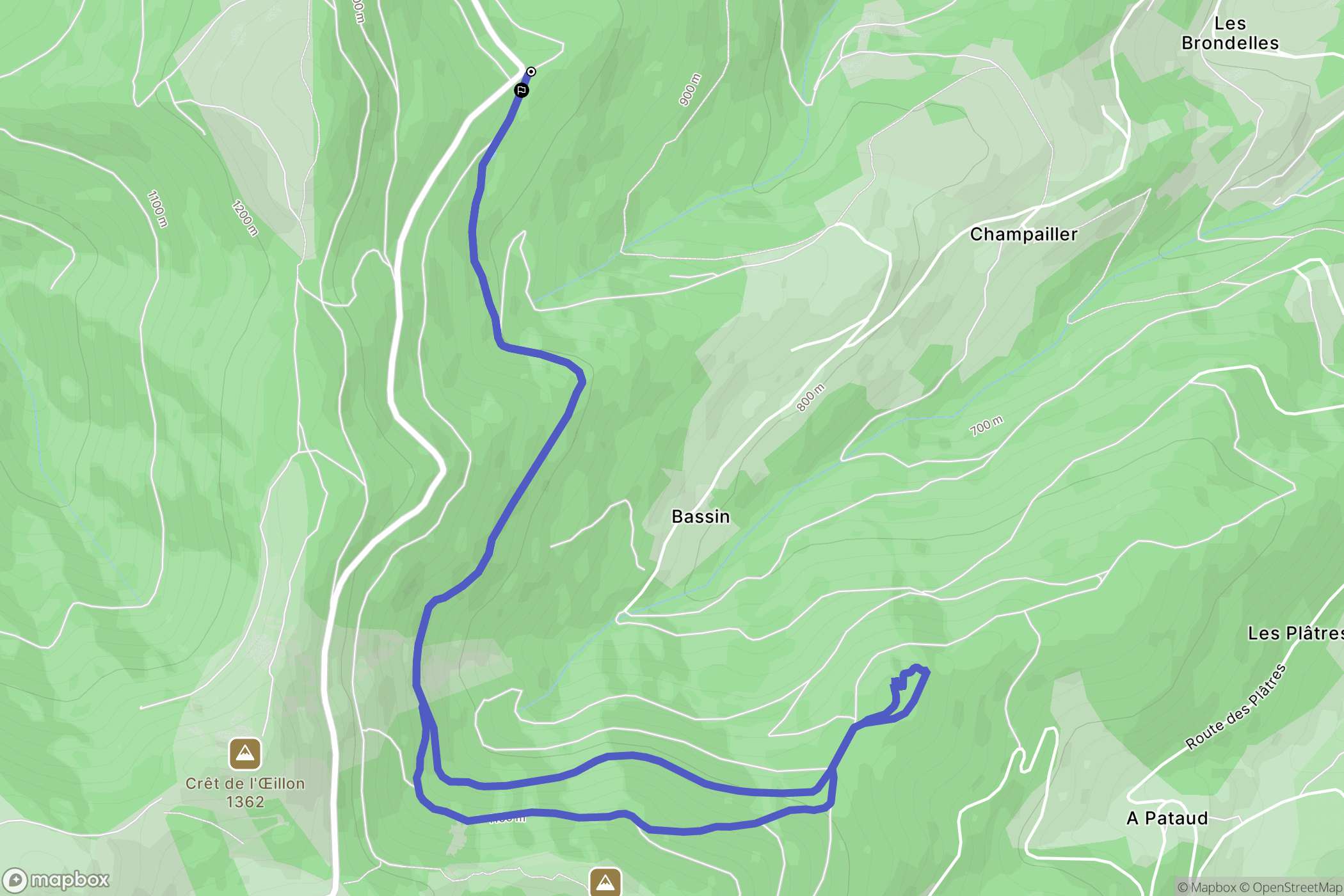 Pélussin : carte du parcours de randonnée - France