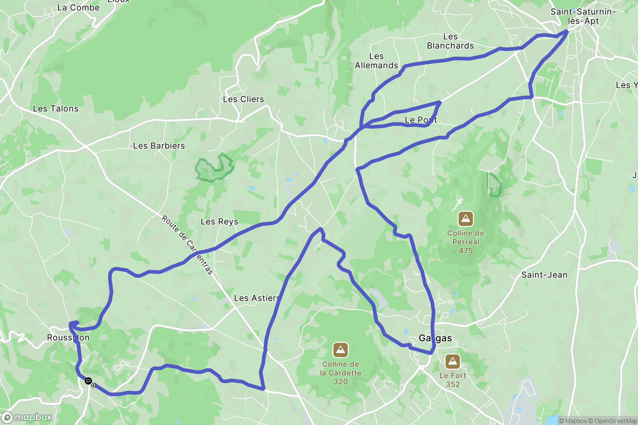 Roussillon : carte du parcours de randonnée - France