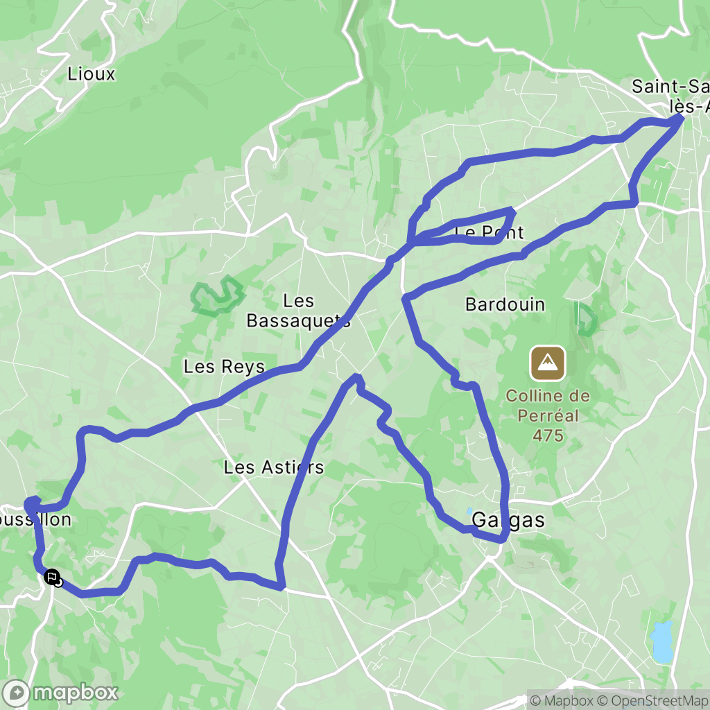 Roussillon : carte du parcours de randonnée - France