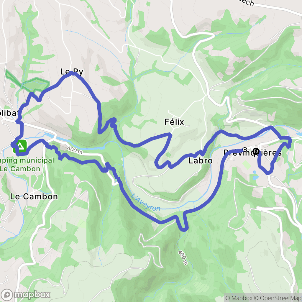 Prévinquières : carte du parcours de randonnée - France