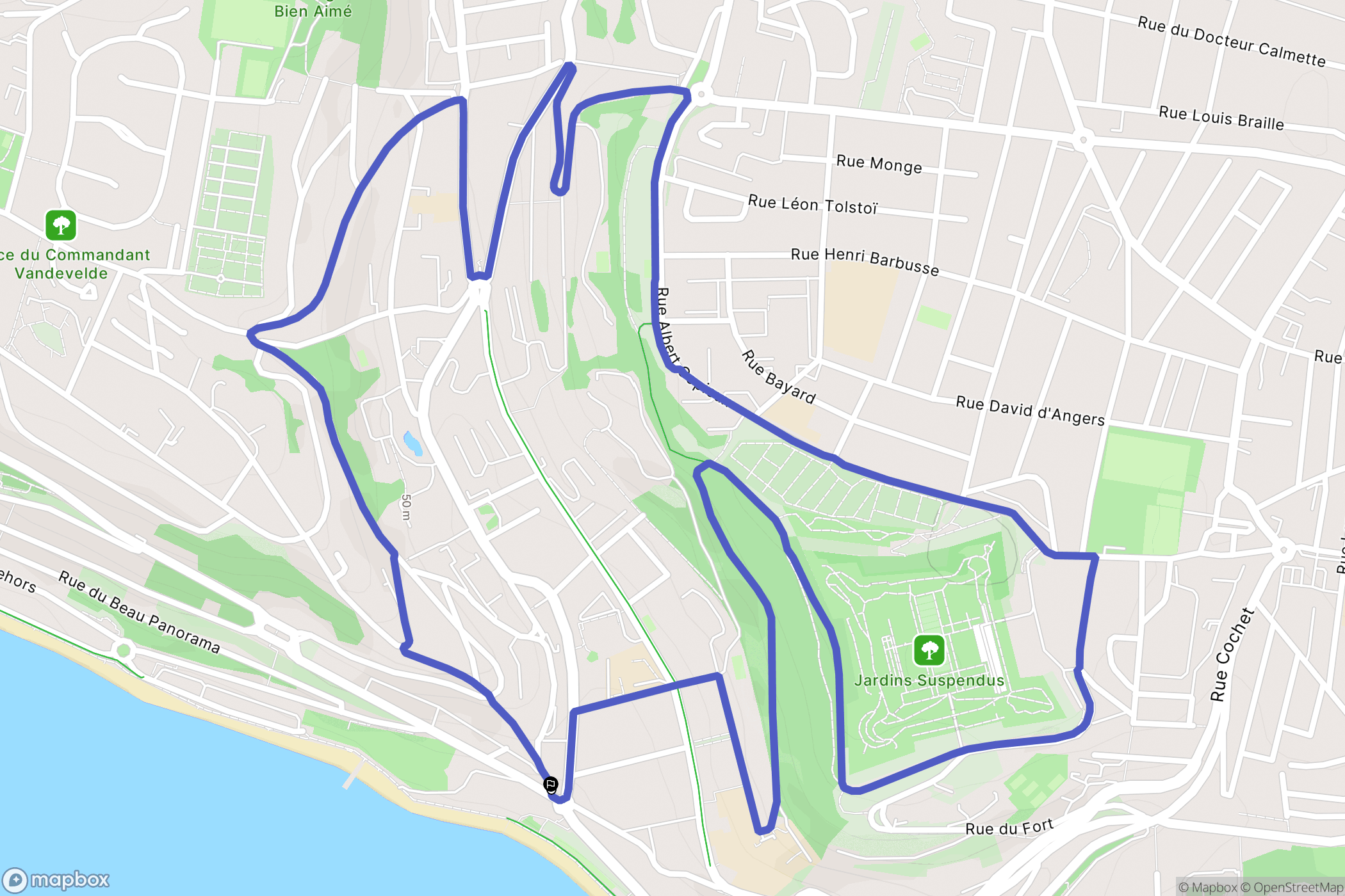 Sainte-Adresse : carte du parcours de randonnée - France