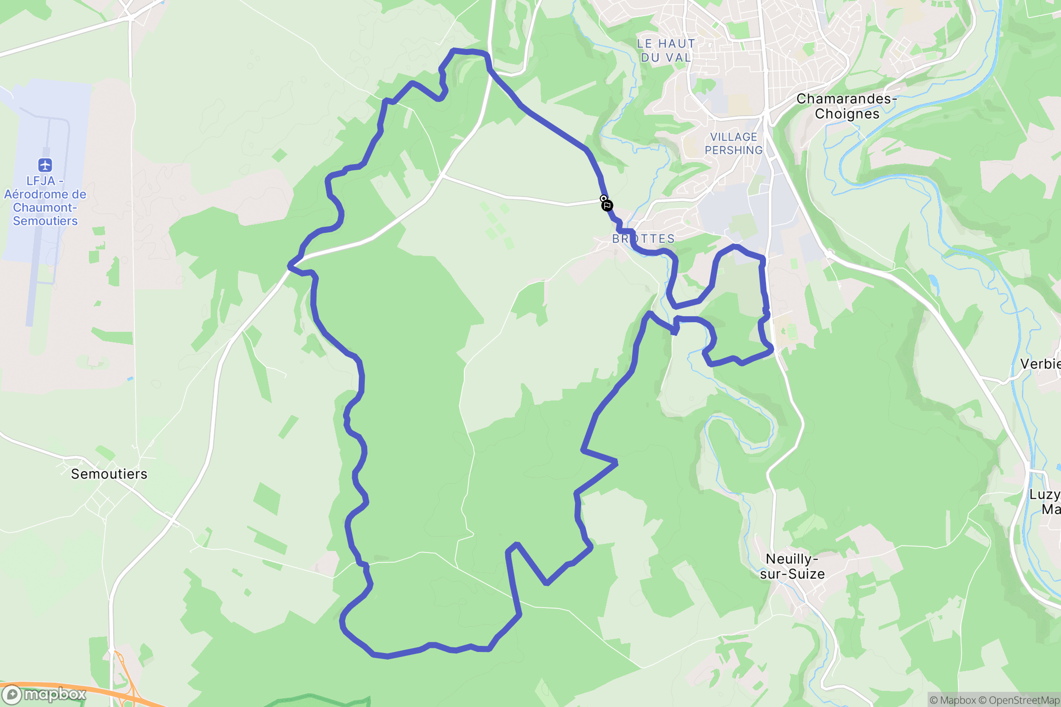Chaumont : carte du parcours de randonnée - France