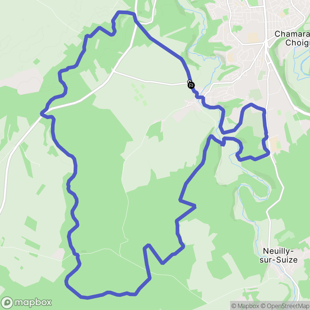 Chaumont : carte du parcours de randonnée - France