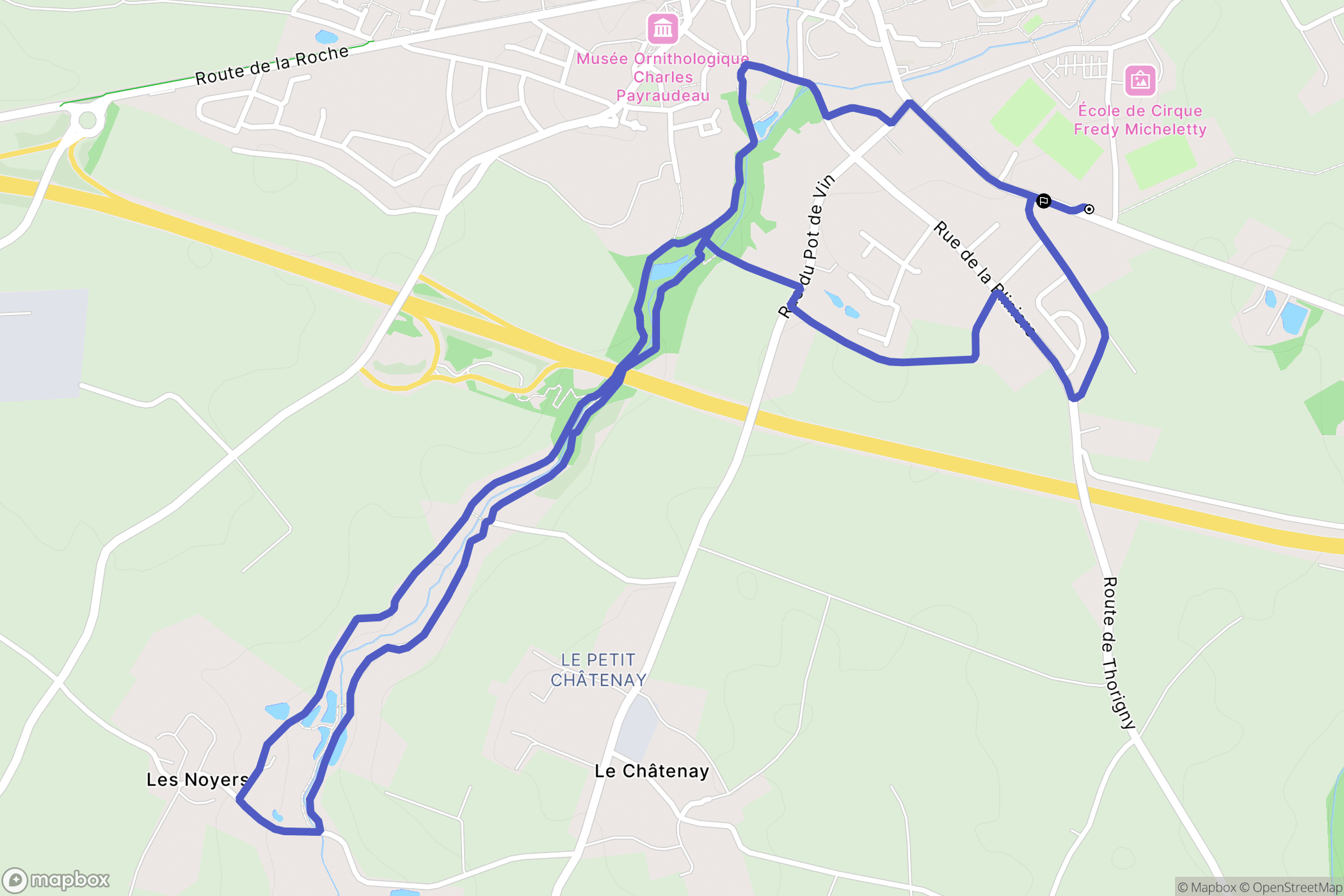 La Chaize-le-Vicomte : carte du parcours de randonnée - France