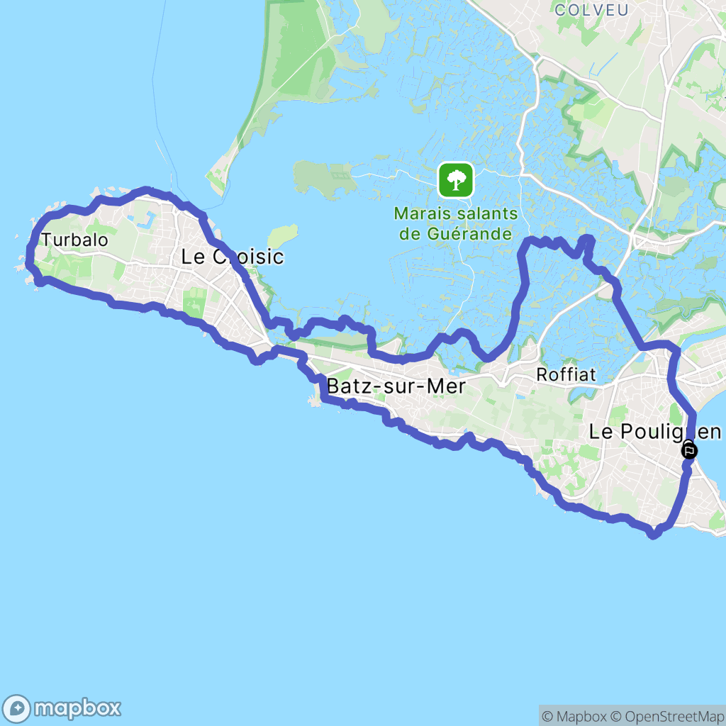 Le Pouliguen : carte du parcours de randonnée - France